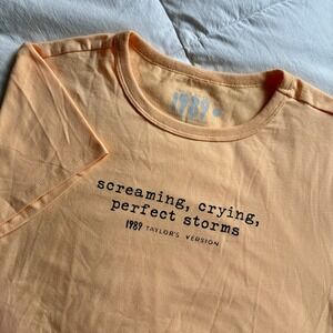 Official Taylor Swift 1989 Taylor's Version Screaming Crying Baby Tee XL Orange